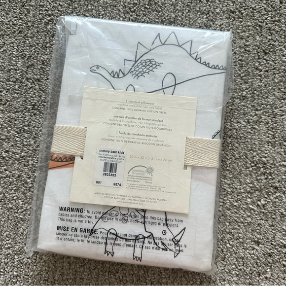 Pottery‎ Barn Kids Organic Braden Dino Pillowcase - Picture 3 of 4